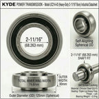 KYDE 1 Pcs UC214-43 Heavy-Duty Insert Bearing, 2-11/16" Imperial Bore (2-11/16" x 125 x 74.6mm), Spherical OD for Industrial Drives, Heavy Conveyors & Mining