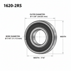 KYDE 10 Pack 1620-2RS Premium Inch Ball Bearing, 7/16" x 1-3/8" x 7/16", High-Precision Replacement for Lawnmowers, Power Tools & Conveyor Rollers