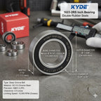 KYDE 10 Pcs KYDE 1622-2RS Premium Inch Ball Bearing, 9/16" x 1-3/8" x 7/16", High-Performance Replacement for Lawnmowers, Garden Tractors & Industrial Conveyors