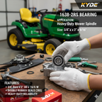 KYDE 5 Pack 1638-2RS Premium Inch Ball Bearing, 3/4" x 2" x 9/16", Heavy-Duty Replacement for Lawnmower Spindles, Industrial Motors & Drive Shafts