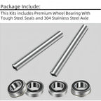 KYDE 2Pack Stainless Steel Front Wheel Axle & Bearing Conversion Kit – OEM Upgrade for Z200 - Series, RZ & EZ Mowers (Fits 6" Wheel Sleeves Only) - KYDE Bearing