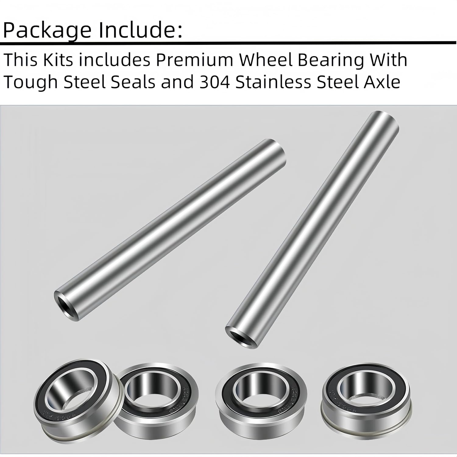 KYDE 2Pack Stainless Steel Front Wheel Axle & Bearing Conversion Kit – OEM Upgrade for Z200 - Series, RZ & EZ Mowers (Fits 6" Wheel Sleeves Only) - KYDE Bearing