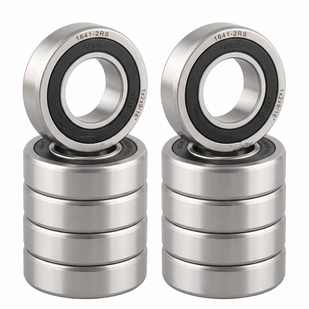 KYDE 10 Pcs 1641-2RS Premium Inch Ball Bearing, 1" x 2" x 9/16", Heavy-Duty Replacement for Agricultural Machinery, Garden Tractors & Industrial Drive Shafts