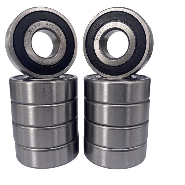 KYDE 10 Pack 1628 - 2RS Deep Groove Ball Bearings 5/8" x1 - 5/8 x1/2" Bore Double Sealed Chrome Steel Ball Bearing… - KYDE Bearing Hover Image