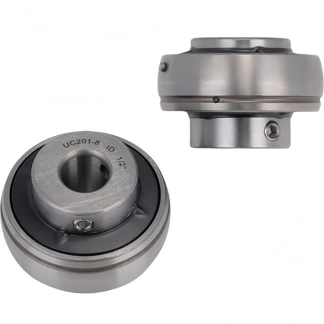 KYDE 2 PCS UC201 - 8 Insert Ball Bearing Bore 1/2" with Set Screw 1/2x47x17mm for Agricultural Machinery, Conveying Equipment - KYDE Bearing Hover Image