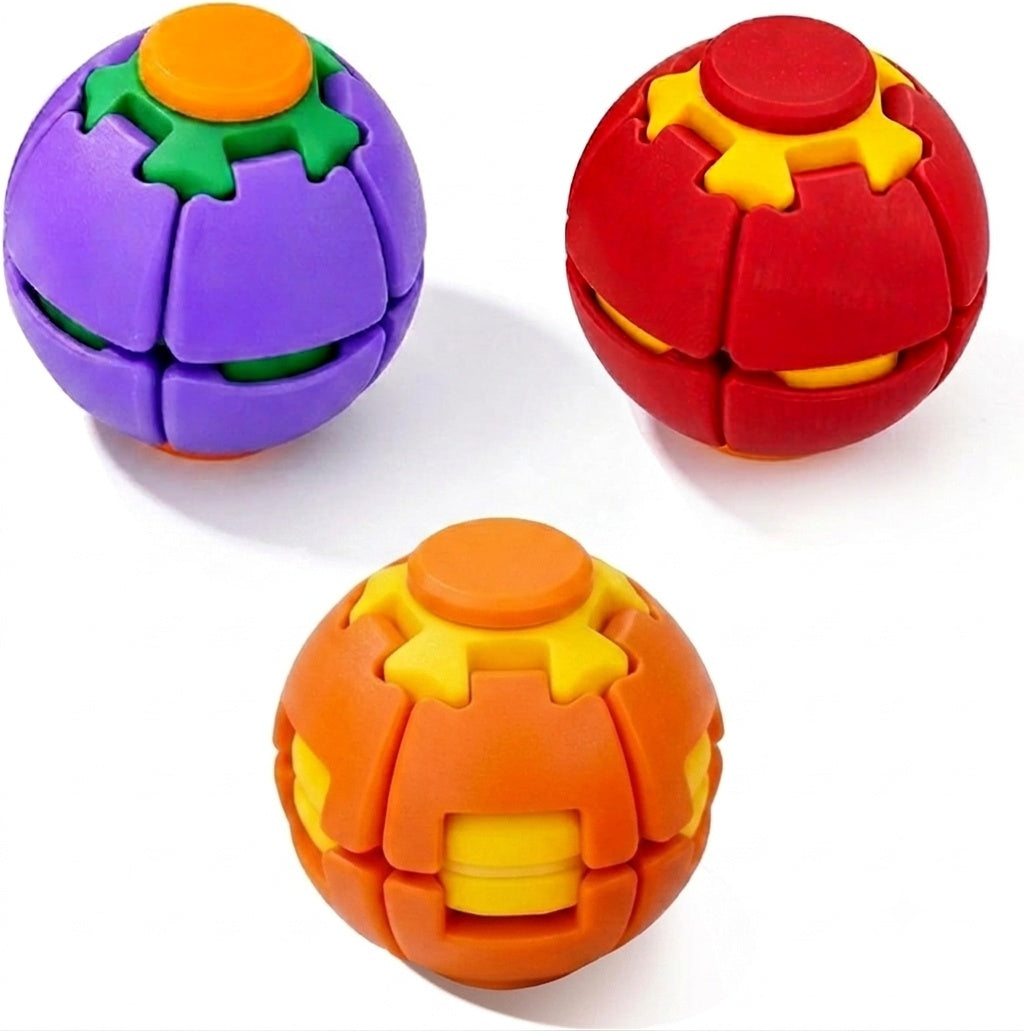KYDE 3-Pack KYDE HelixCore Twist Sphere Fidget Toy - Hypnotic Gear Spinner for Anxiety Relief, Focus & Gift