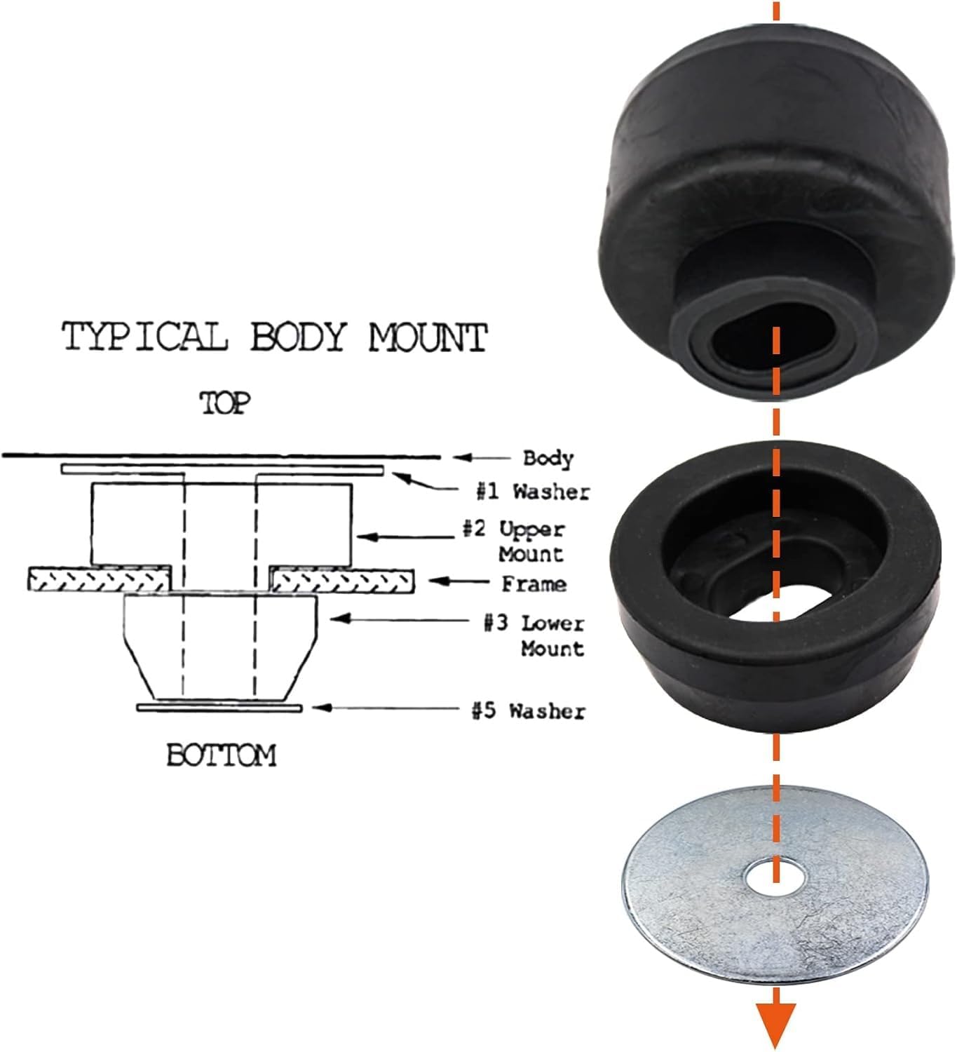 KYDE 24 PCS 7 - 141 Body Cab Mount Bushing Kit Replacement 68106 68107 1163 Polyurethane Body Cab Mounts & Washers for 99 - 14 Chevy Silverado GMC Sierra 1500/2500 2WD/4WD - KYDE Bearing