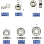 KYDE 36 PCS Ball Bearings Kit - 698ZZ 608ZZ 628ZZ 6903ZZ 6003ZZ 6203ZZ Double Metal Shielded Deep Groove Bearings, High Carbon Steel for Wheel Skateboards Motor 3D Printing - KYDE Bearing