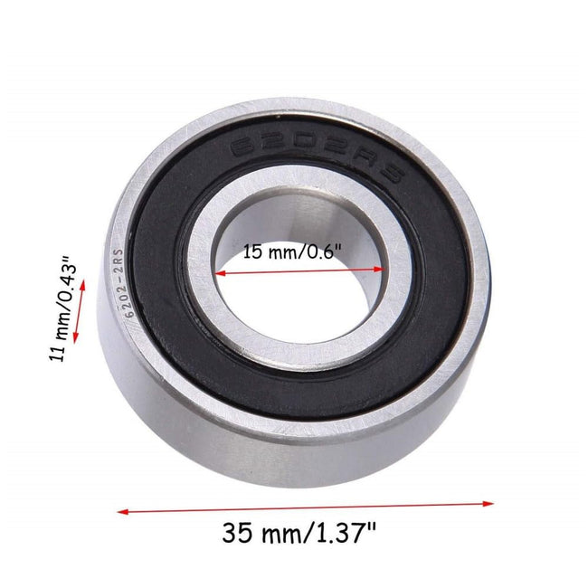 KYDE 10 PCS 6202-2RS Deep Groove Ball Bearings. Double Rubber Seal Bearings 15x35x11mm, Pre-Lubricated and Stable Performance Bearing… Main Image