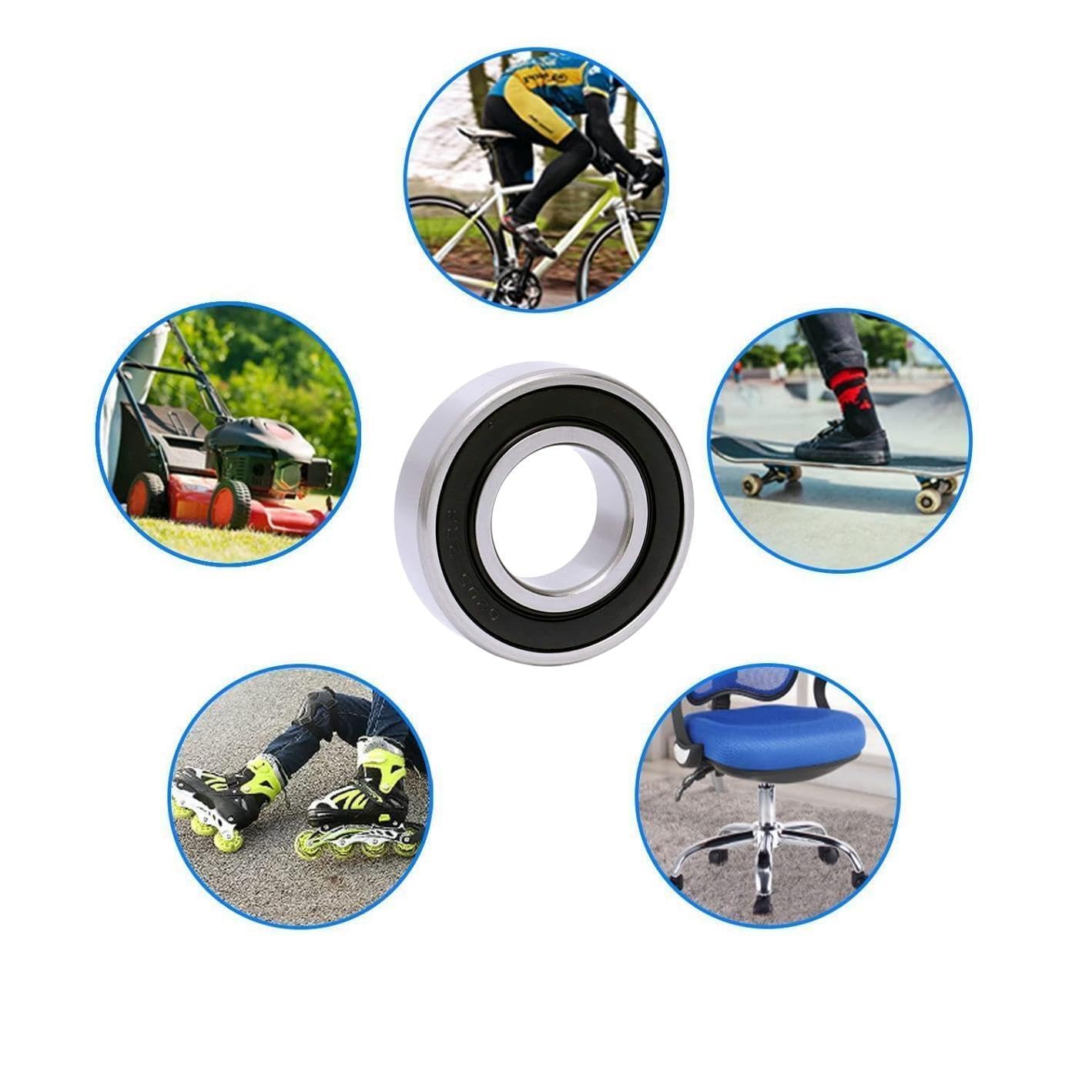 10 Pack 6205-2RS Double Rubber Seal Bearing 25x52x15mm,Pre Lubricated,Stable Performance,Cost Effective, Deep Groove Ball Bearings…