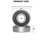 KYDE 10 PCS 6201-2RS Ball Bearing 12mm x 32mm x 10mm Double Sealed 180201 Deep Groove Bearings Chrome Bearing Steel 6201RS C3