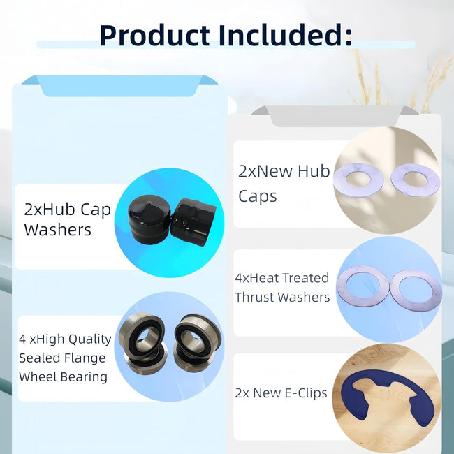 DEEG 4PCS Lawn Mower Front Wheel Bushing to Bearing Conversion Kit Replaces Craftsman,Husqvarna,Murray,Sears,AYP,Poulan,Toro 9040H,532009040 532124959 OEM Upgrade Riding Lawn Mower Front Wheel Parts Main Image