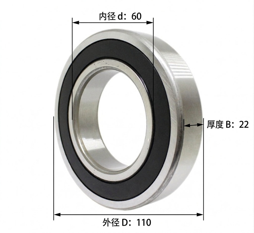 KYDE 2 PACK 6212-2RS Ball Bearing 60x110x22mm, Rubber Sealed - High-Load Replacement for Industrial Motors, Pumps & Gearbox Applications