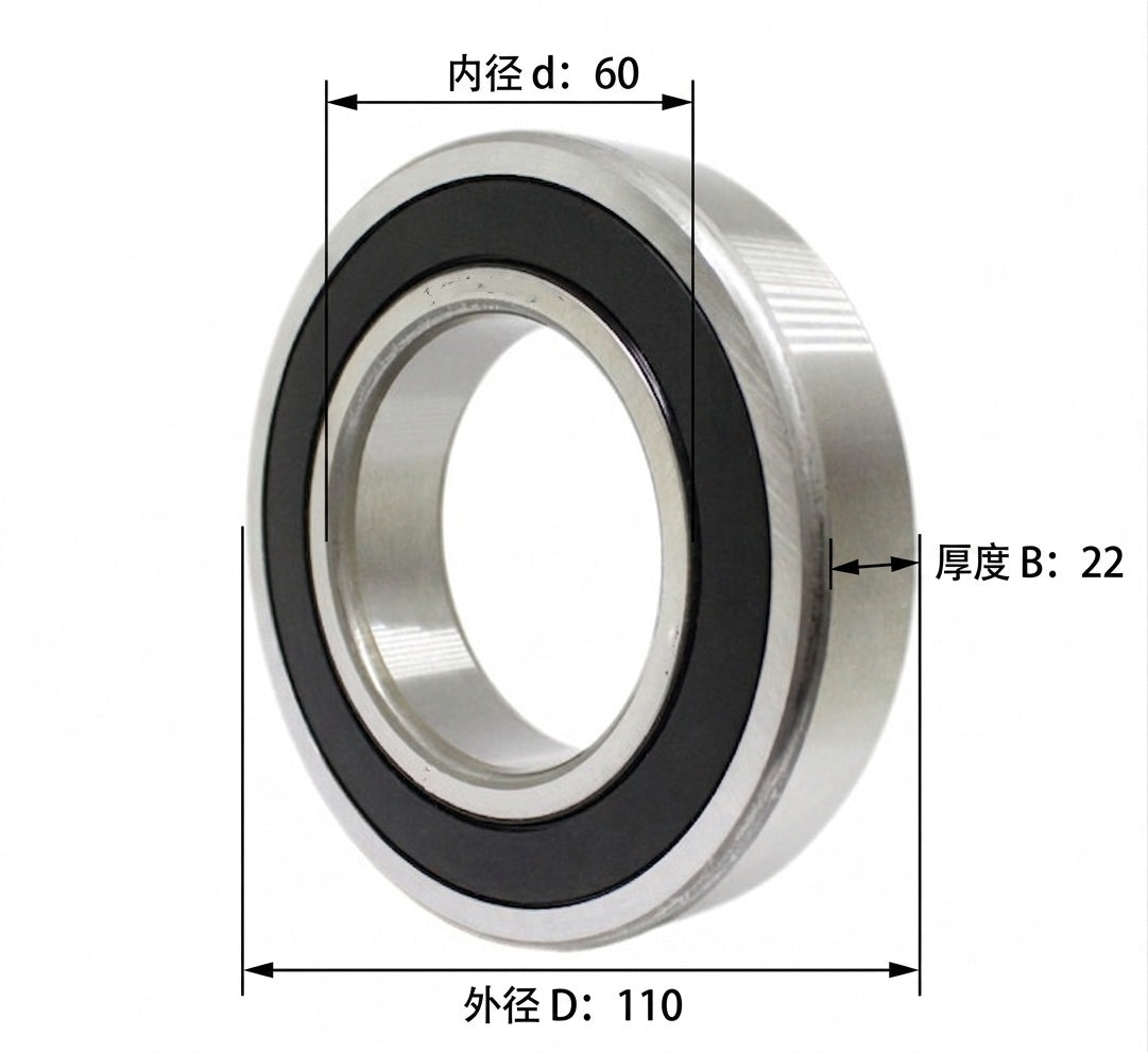 KYDE 2 PACK 6212-2RS Ball Bearing 60x110x22mm, Rubber Sealed - High-Load Replacement for Industrial Motors, Pumps & Gearbox Applications