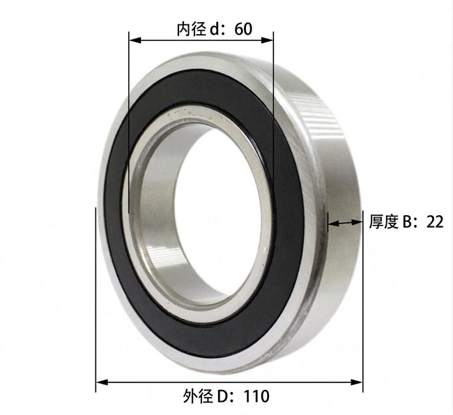 KYDE 2 PACK 6212-2RS Ball Bearing 60x110x22mm, Rubber Sealed - High-Load Replacement for Industrial Motors, Pumps & Gearbox Applications Main Image