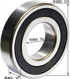 KYDE 6214-2RS Ball Bearing, 70x125x24mm (2-Pack) - Premium Sealed Heavy-Duty Replacement for Industrial Motors, Pumps & Gearboxes