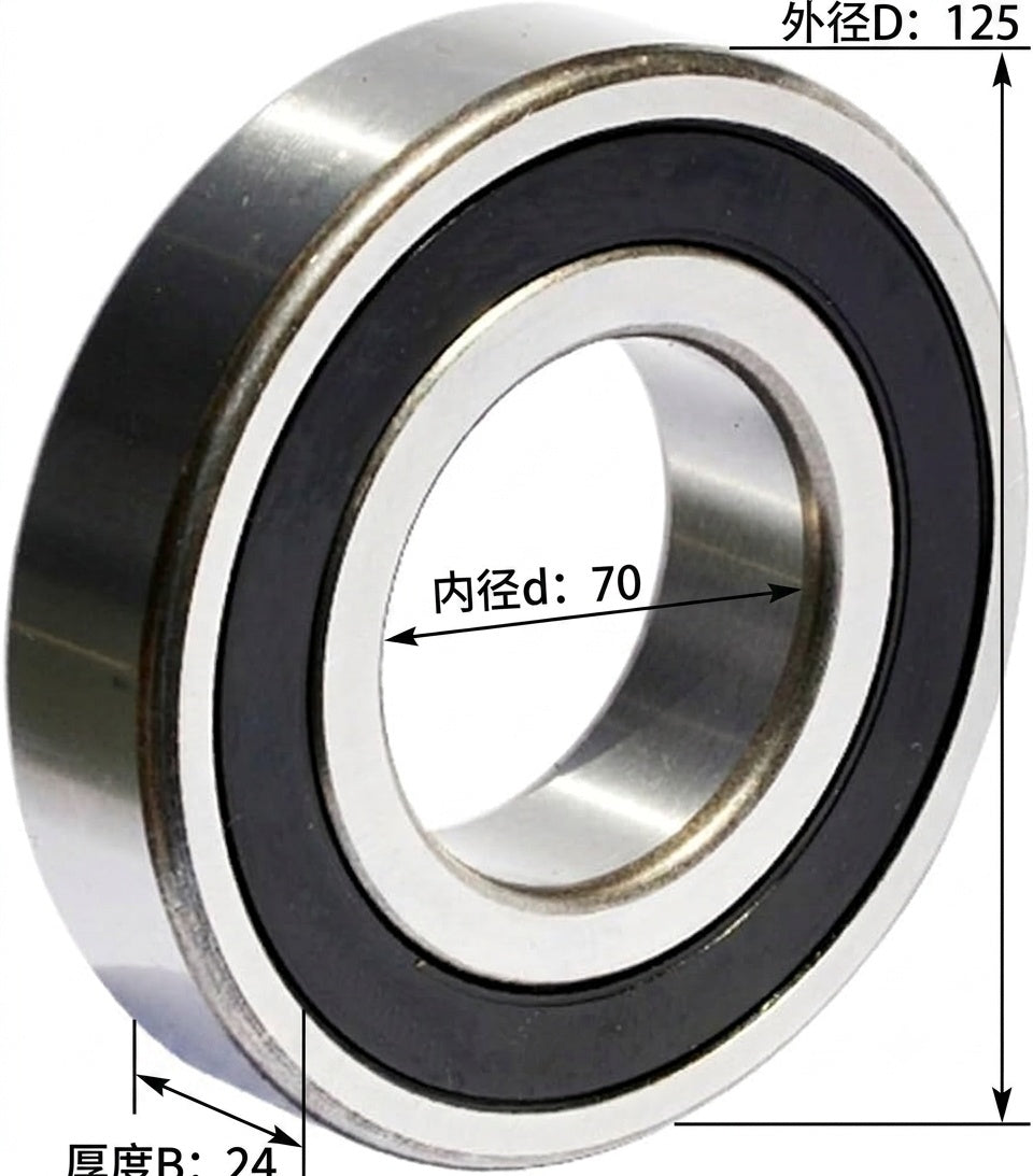 KYDE 6214-2RS Ball Bearing, 70x125x24mm (2-Pack) - Premium Sealed Heavy-Duty Replacement for Industrial Motors, Pumps & Gearboxes