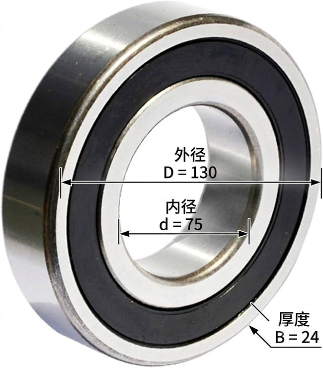KYDE 6215-2RS Ball Bearing, 75x130x25mm (2-Pack) - Premium Sealed Heavy-Duty Replacement for Large Motors, Pumps & Gearboxes Main Image