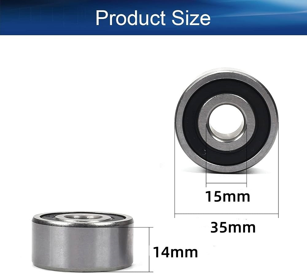 KYDE 62202-2RS Ball Bearing, 15x35x14mm (5-Pack) - Premium Sealed Replacement for Electric Tools, Small Motors & Precision Gear Assemblies