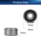 KYDE 62203-2RS Ball Bearing, 17x40x16mm (5-Pack) - Premium Industrial Sealed Replacement for Power Tools, Electric Motors & Mechanical Drives