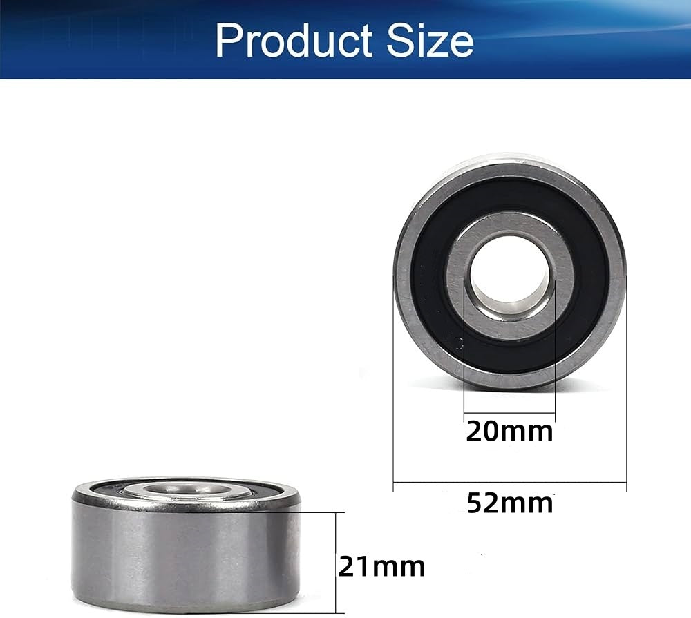 KYDE 2 PCS 62304-2RS Deep Groove Ball Bearing (20x52x21mm) - Heavy-Duty Sealed Industrial Replacement for Electric Motors, Gearboxes & Pumps