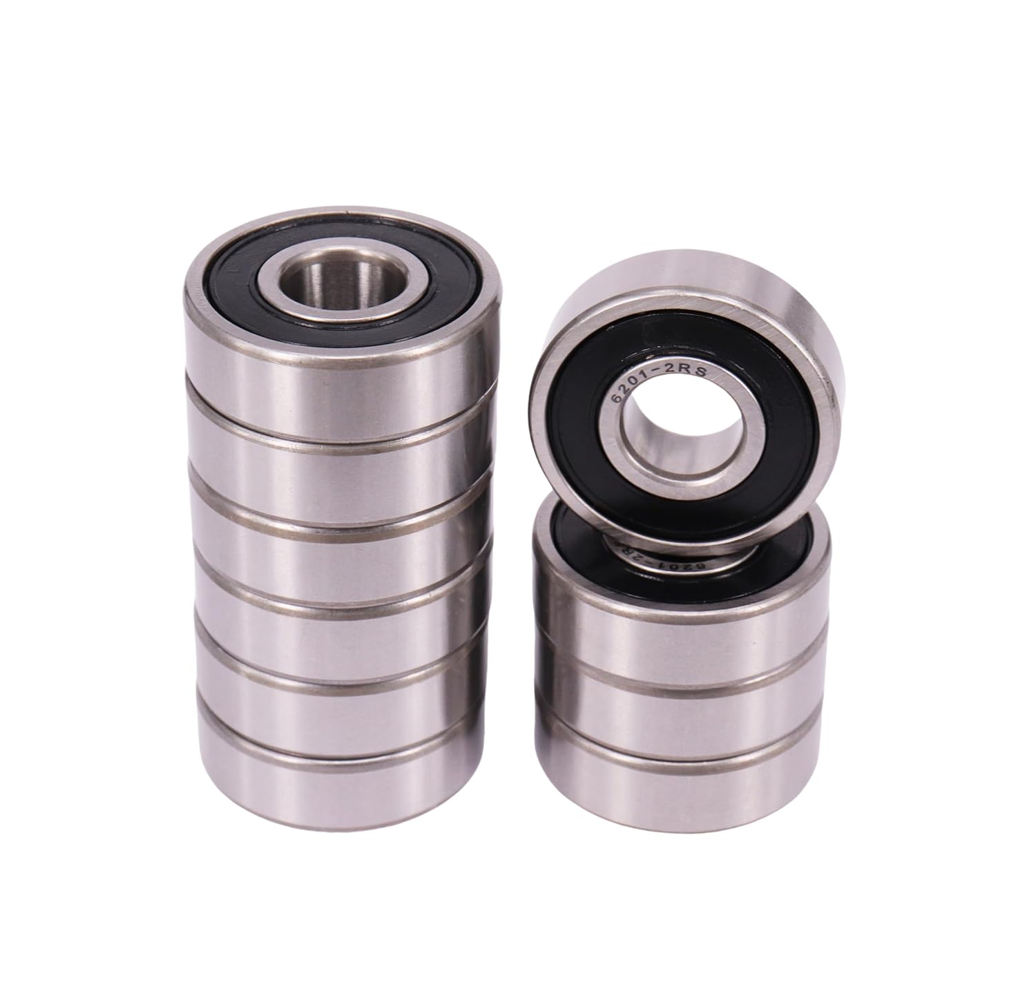 10 PCS 6201-2RS Ball Bearing 12mm x 32mm x 10mm Double Sealed 180201 Deep Groove Bearings Chrome Bearing Steel 6201RS C3