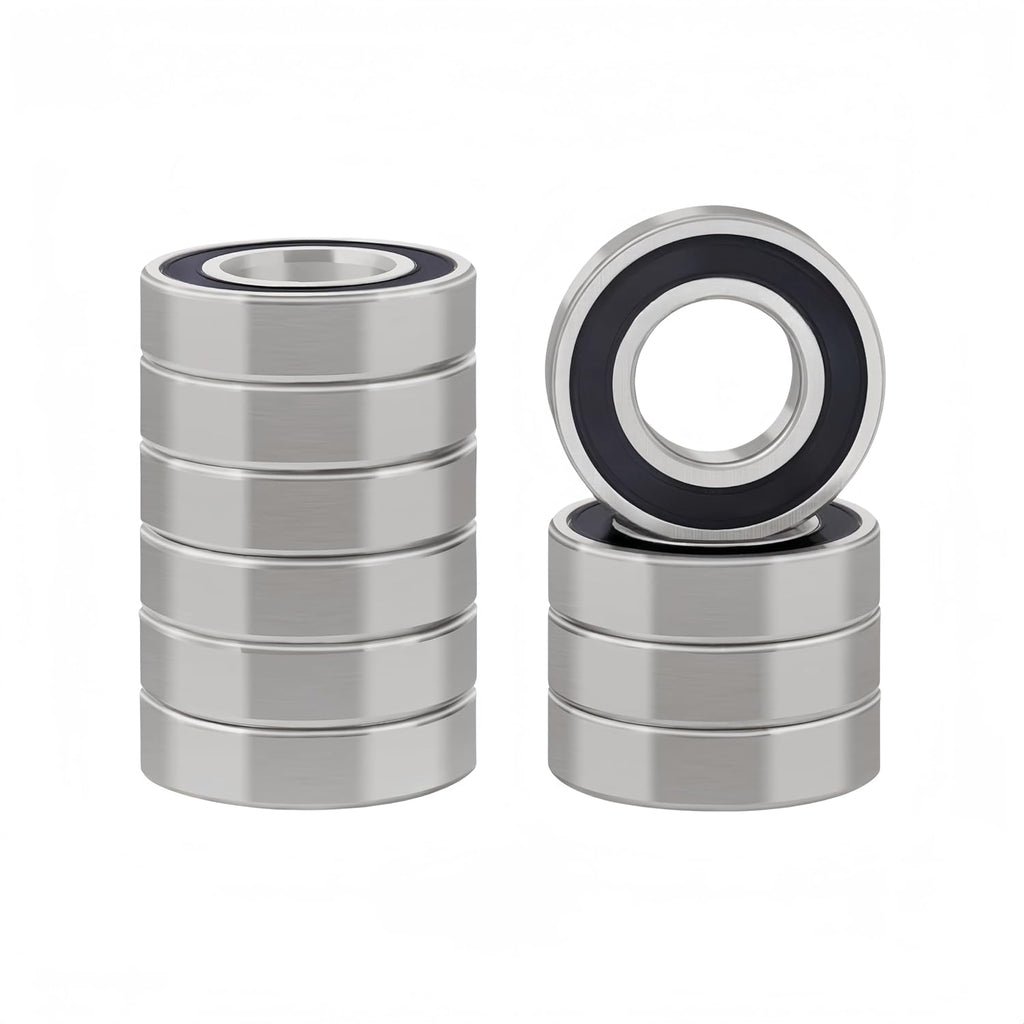 10 Pcs 6207-2RS Double Rubber Seal Bearings 35x72x17mm Deep Groove Ball Bearings for Hay Mower,Maytag Neptune 4400 Series Washer…