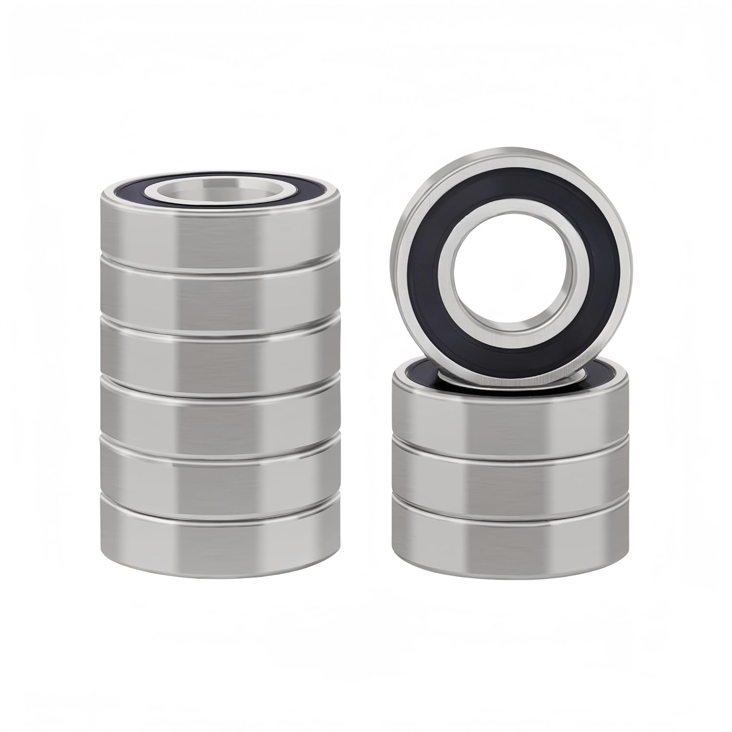 10 Pcs 6207-2RS Double Rubber Seal Bearings 35x72x17mm Deep Groove Ball Bearings for Hay Mower,Maytag Neptune 4400 Series Washer…