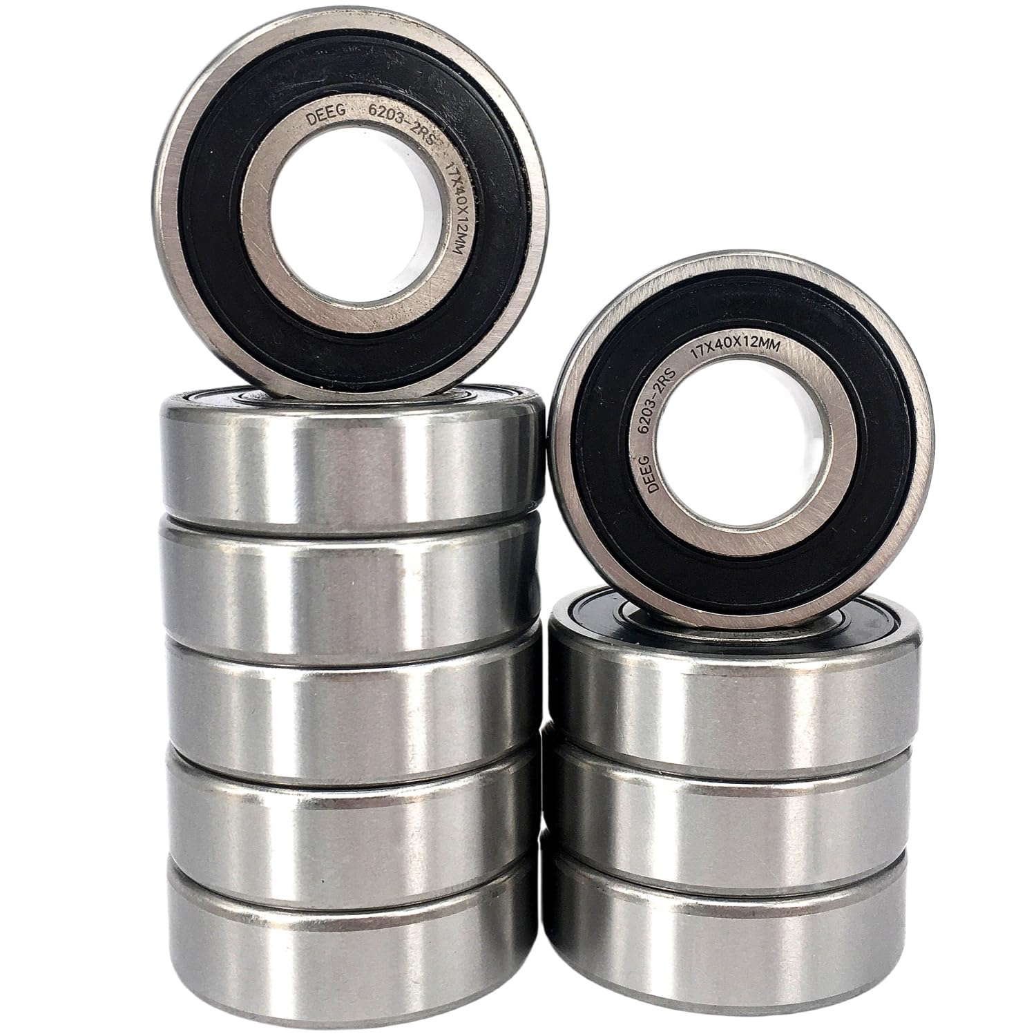 10 Pcs 6203-2RS Pool Motor Bearings 17x40x12mm Replacement for Pentair Whisperflo Pool Pump 10000353, 1011956-001, 203LL,604005-001, 604005001,5270-31