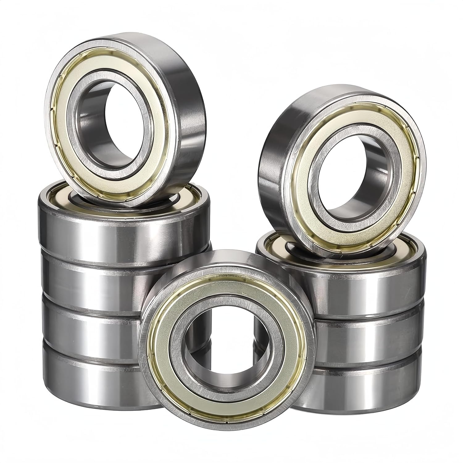 10 PCS 6206ZZ Deep Groove Ball Bearings, ID 30mm x OD 62mm x Width 16mm Double Metal Shielded Ball Bearing