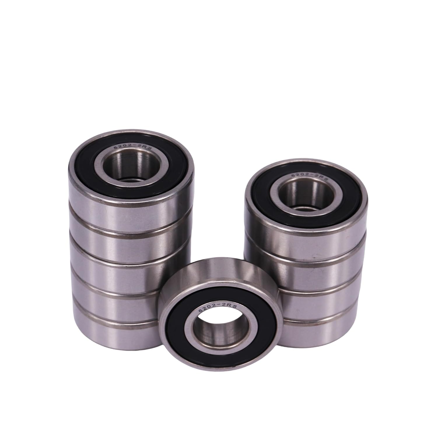 10 PCS 6202-2RS Deep Groove Ball Bearings. Double Rubber Seal Bearings 15x35x11mm, Pre-Lubricated and Stable Performance Bearing…