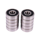 KYDE 10 PCS 6201-2RS Ball Bearing 12mm x 32mm x 10mm Double Sealed 180201 Deep Groove Bearings Chrome Bearing Steel 6201RS C3