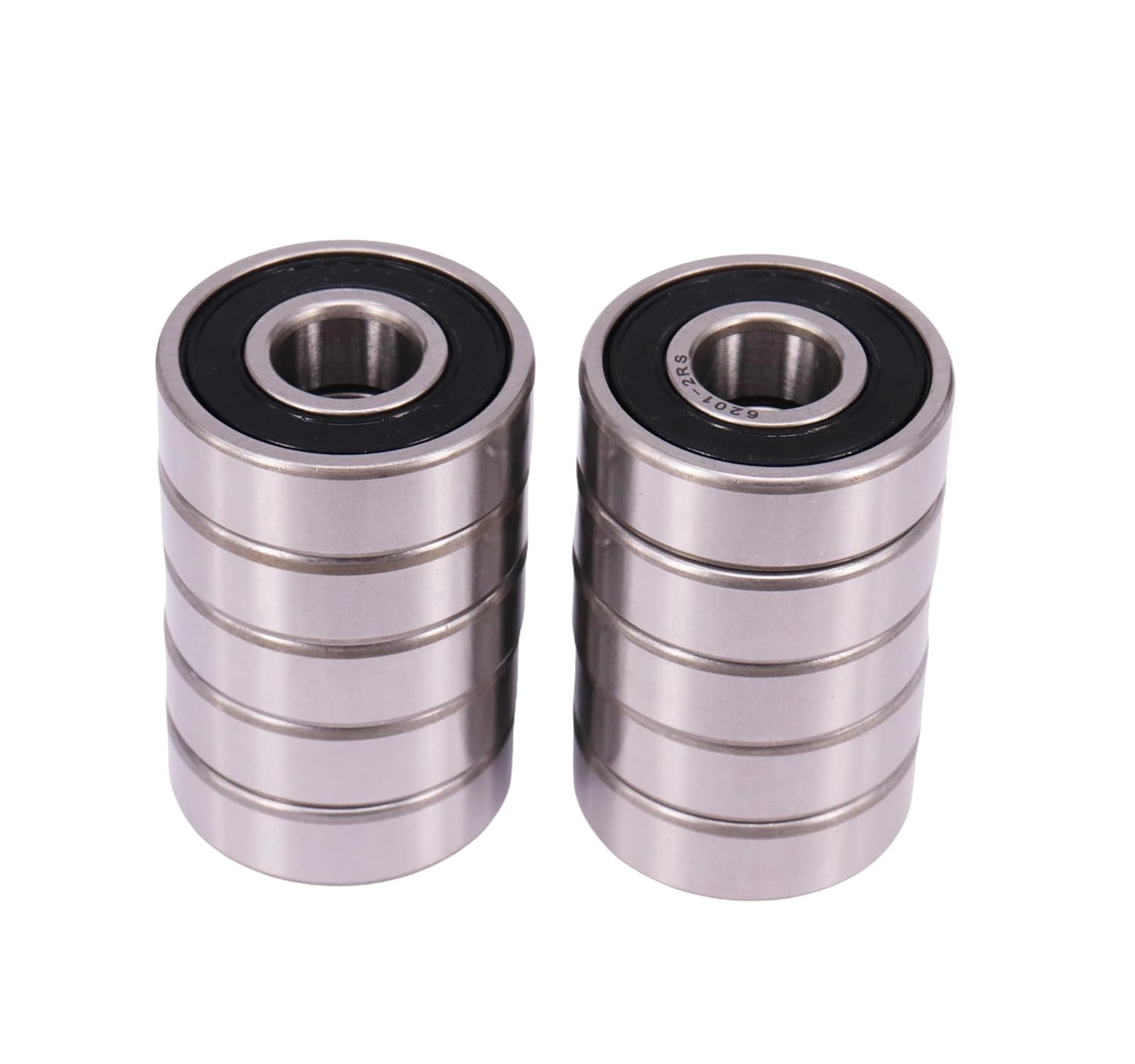 10 PCS 6201-2RS Ball Bearing 12mm x 32mm x 10mm Double Sealed 180201 Deep Groove Bearings Chrome Bearing Steel 6201RS C3
