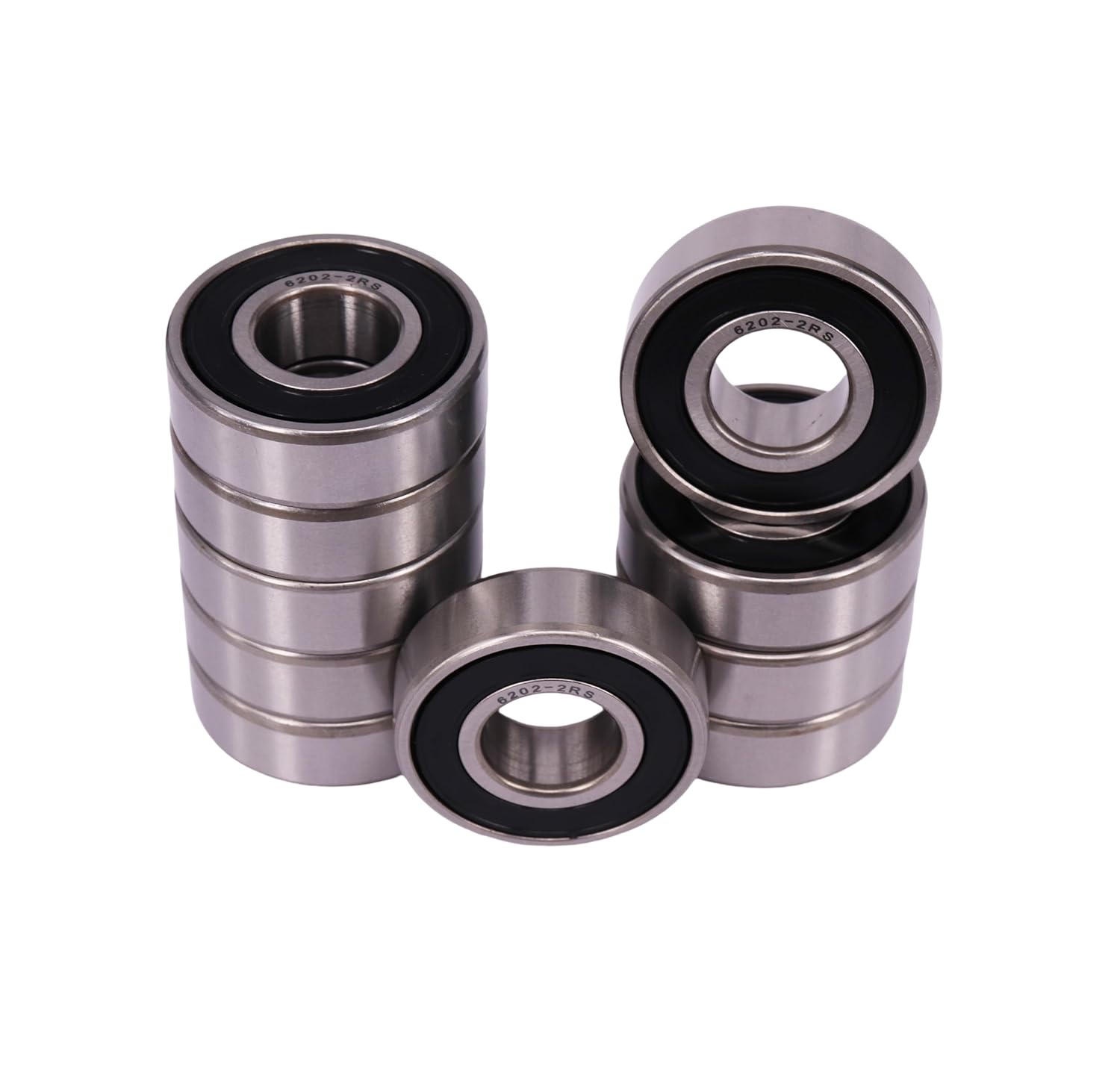 10 PCS 6202-2RS Deep Groove Ball Bearings. Double Rubber Seal Bearings 15x35x11mm, Pre-Lubricated and Stable Performance Bearing…