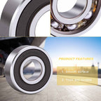 KYDE 10 PCS 6204RS Bearings 20mm x47mm x14mm 6204-2RS C3 High Speed Double Sealed Deep Groove Bearings