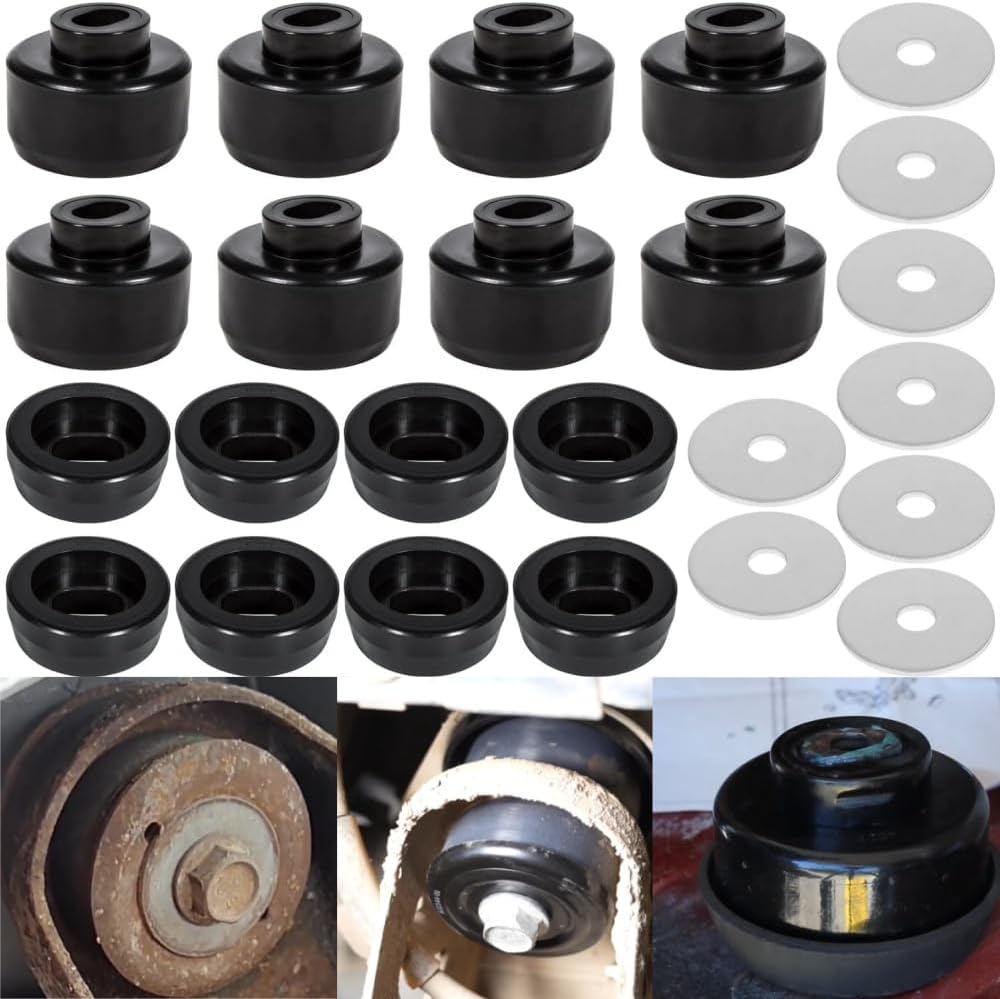 KYDE 24 PCS 7 - 141 Body Cab Mount Bushing Kit Replacement 68106 68107 1163 Polyurethane Body Cab Mounts & Washers for 99 - 14 Chevy Silverado GMC Sierra 1500/2500 2WD/4WD - KYDE Bearing