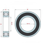 KYDE 2 PCS B18Z - 1 B1C3 Bearing, KOYO DG1938A for Toyota 90363 - 18003 18.72x38x10mm - KYDE Bearing