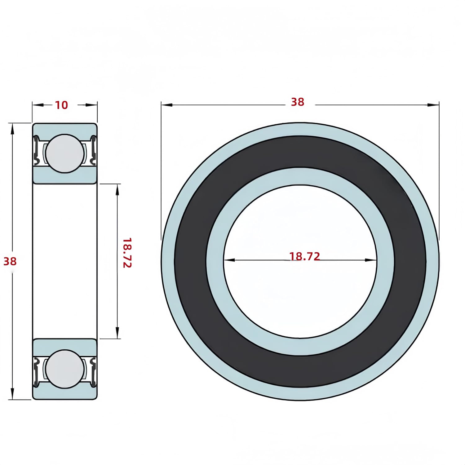 KYDE 2 PCS B18Z - 1 B1C3 Bearing, KOYO DG1938A for Toyota 90363 - 18003 18.72x38x10mm - KYDE Bearing