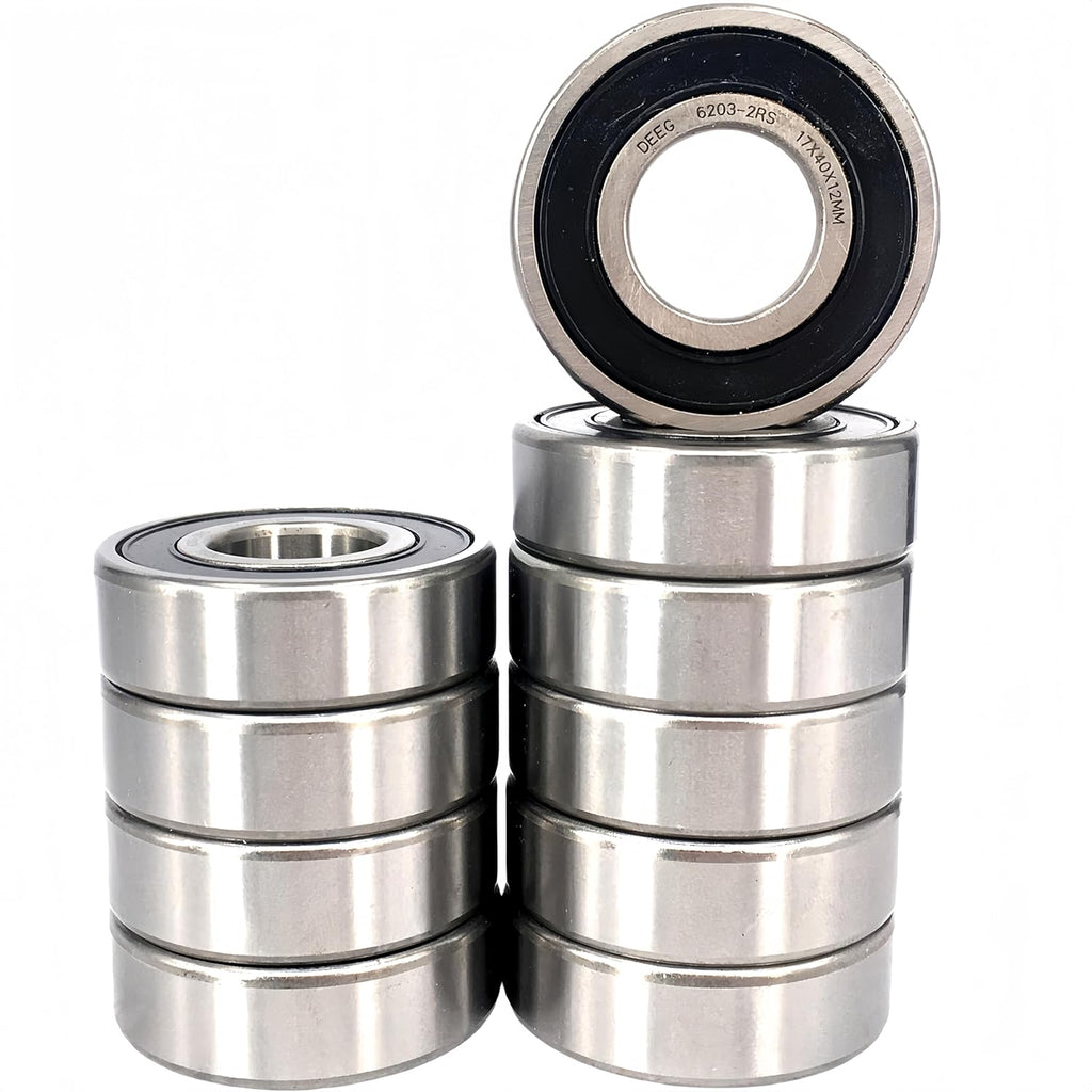 10 Pcs 6203-2RS Pool Motor Bearings 17x40x12mm Replacement for Pentair Whisperflo Pool Pump 10000353, 1011956-001, 203LL,604005-001, 604005001,5270-31