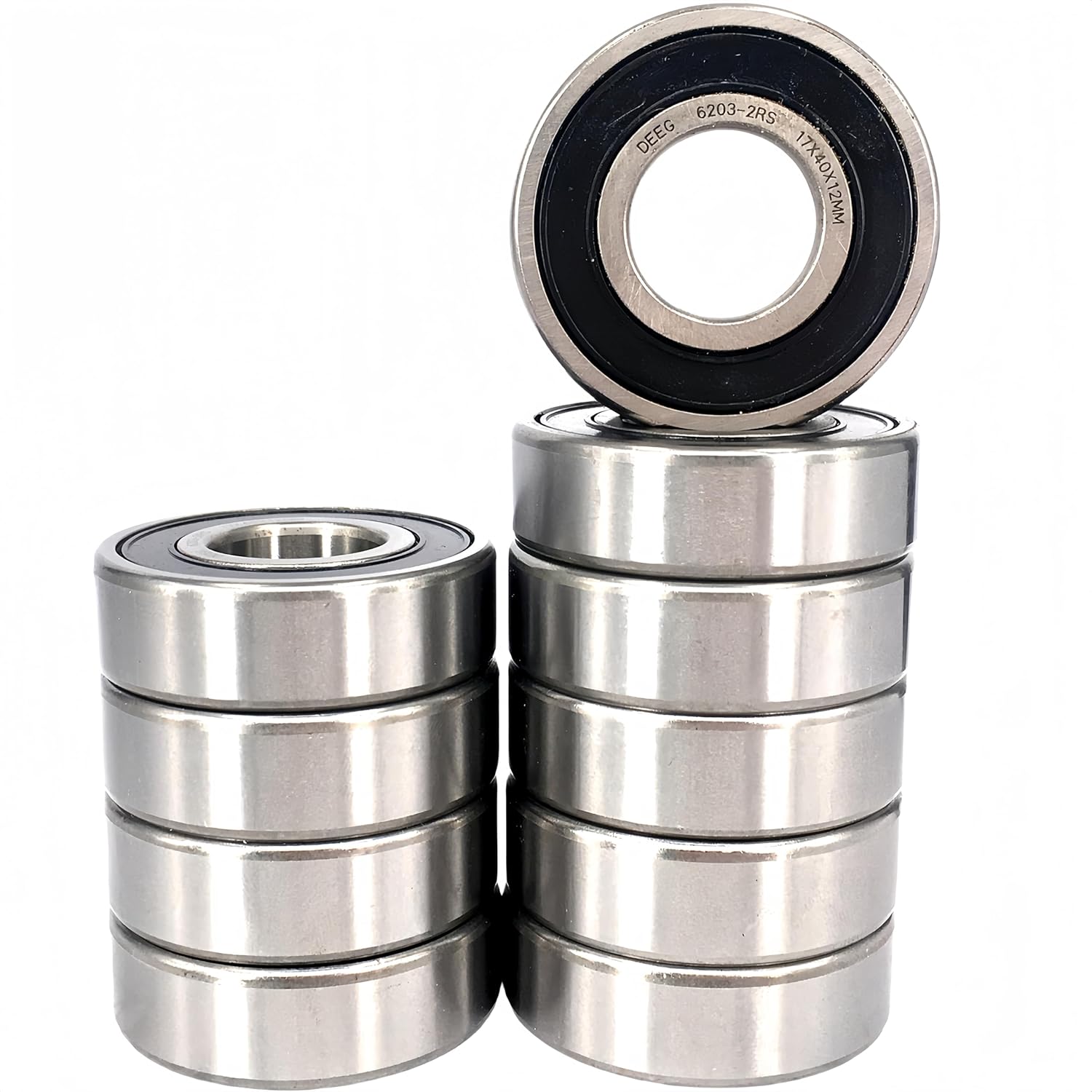 10 Pcs 6203-2RS Pool Motor Bearings 17x40x12mm Replacement for Pentair Whisperflo Pool Pump 10000353, 1011956-001, 203LL,604005-001, 604005001,5270-31