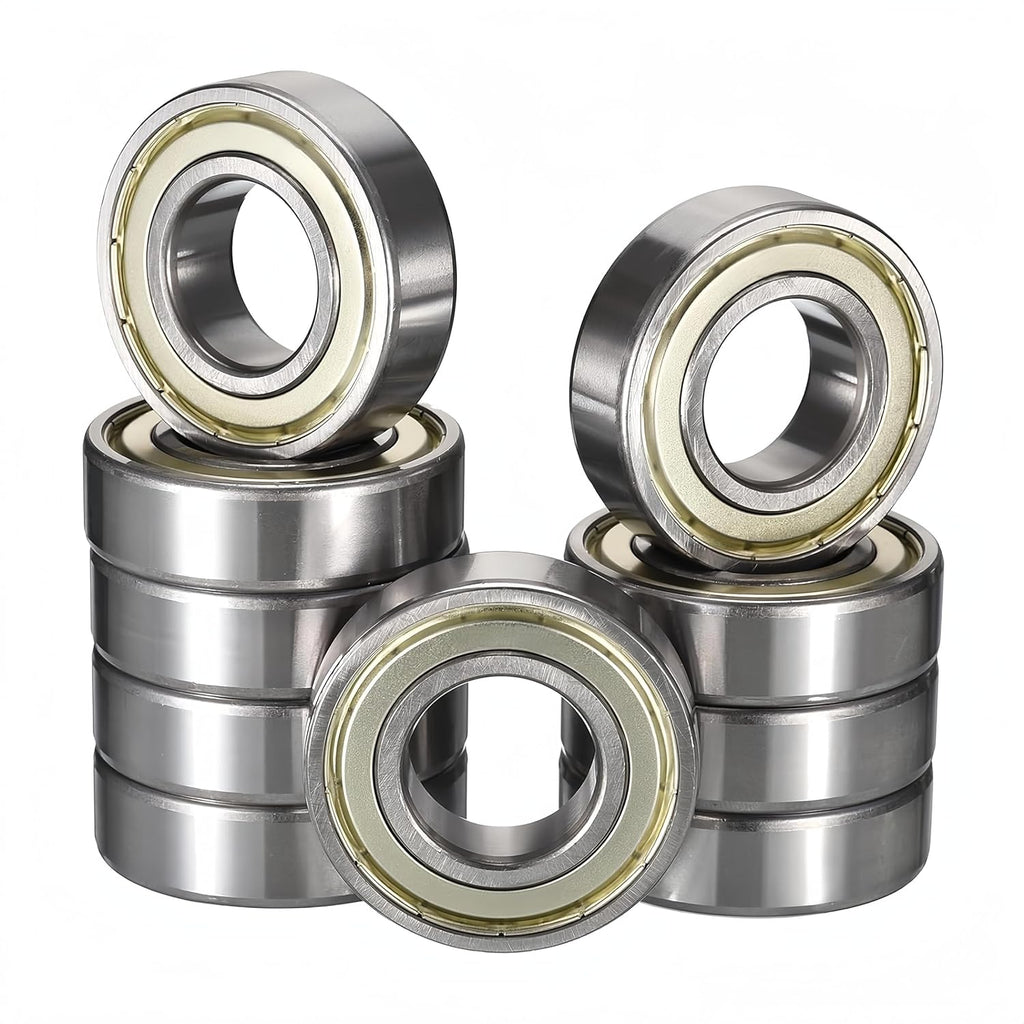 10 PCS 6205ZZ C3 Deep Groove Ball Bearings, ID 25mm x OD 52mm x Width 15mm Double Metal Shielded Ball Bearing Chrome Steel Bearing