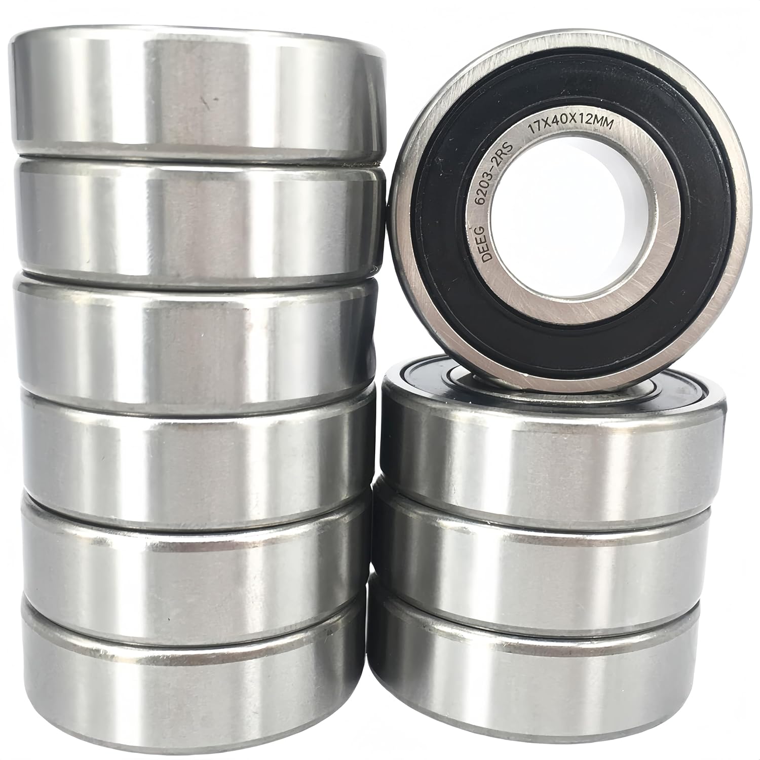 10 Pcs 6203-2RS Pool Motor Bearings 17x40x12mm Replacement for Pentair Whisperflo Pool Pump 10000353, 1011956-001, 203LL,604005-001, 604005001,5270-31