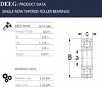 KYDE 10 Pcs 1614 - 2RS Bearings 3/8" x1 - 1/8 x3/8" Deep Groove Ball Bearing,Double Rubber Seals and Pre - Lubricated Bearing - KYDE Bearing