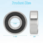 KYDE 10 PCS 1615 - 2RS Deep Groove Ball Bearing 7/16" x1 - 1/8 x3/8" Double Sealed Rolling Bearings for Skateboards, Inline Skates, Fixed Shaft… - KYDE Bearing