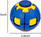 KYDE 3PCS HelixCore Blue Press-to-Spin Fidget Ball - 3D Printed Mechanical Desk Toy for Stress Relief