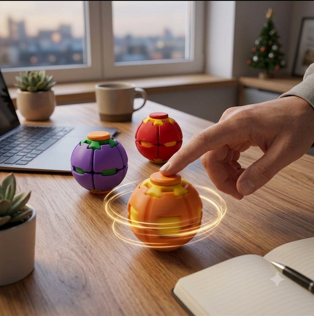 KYDE 3-Pack KYDE HelixCore Twist Sphere Fidget Toy - Hypnotic Gear Spinner for Anxiety Relief, Focus & Gift