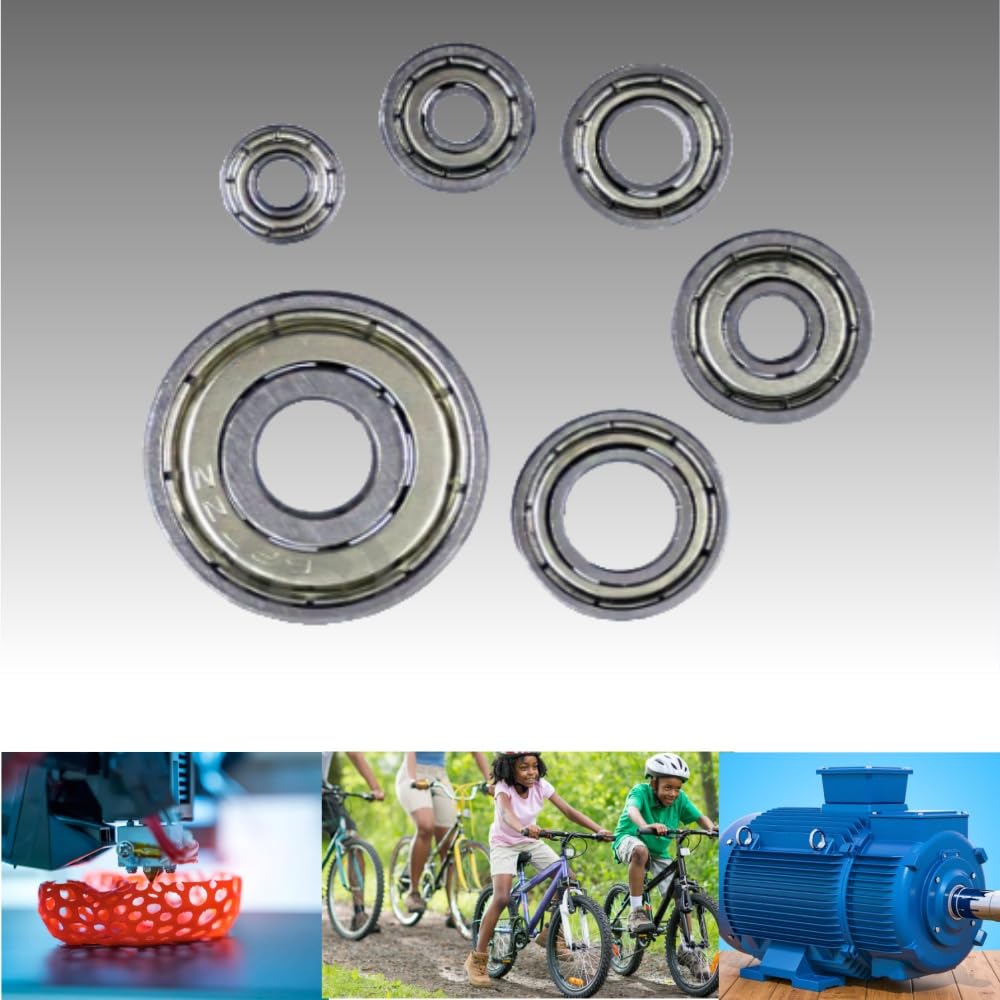 KYDE 36 PCS Ball Bearings Kit - 698ZZ 608ZZ 628ZZ 6903ZZ 6003ZZ 6203ZZ Double Metal Shielded Deep Groove Bearings, High Carbon Steel for Wheel Skateboards Motor 3D Printing - KYDE Bearing