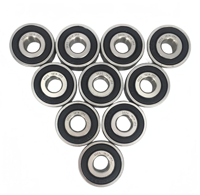 KYDE 10 Pcs 1614 - 2RS Bearings 3/8" x1 - 1/8 x3/8" Deep Groove Ball Bearing,Double Rubber Seals and Pre - Lubricated Bearing - KYDE Bearing Hover Image