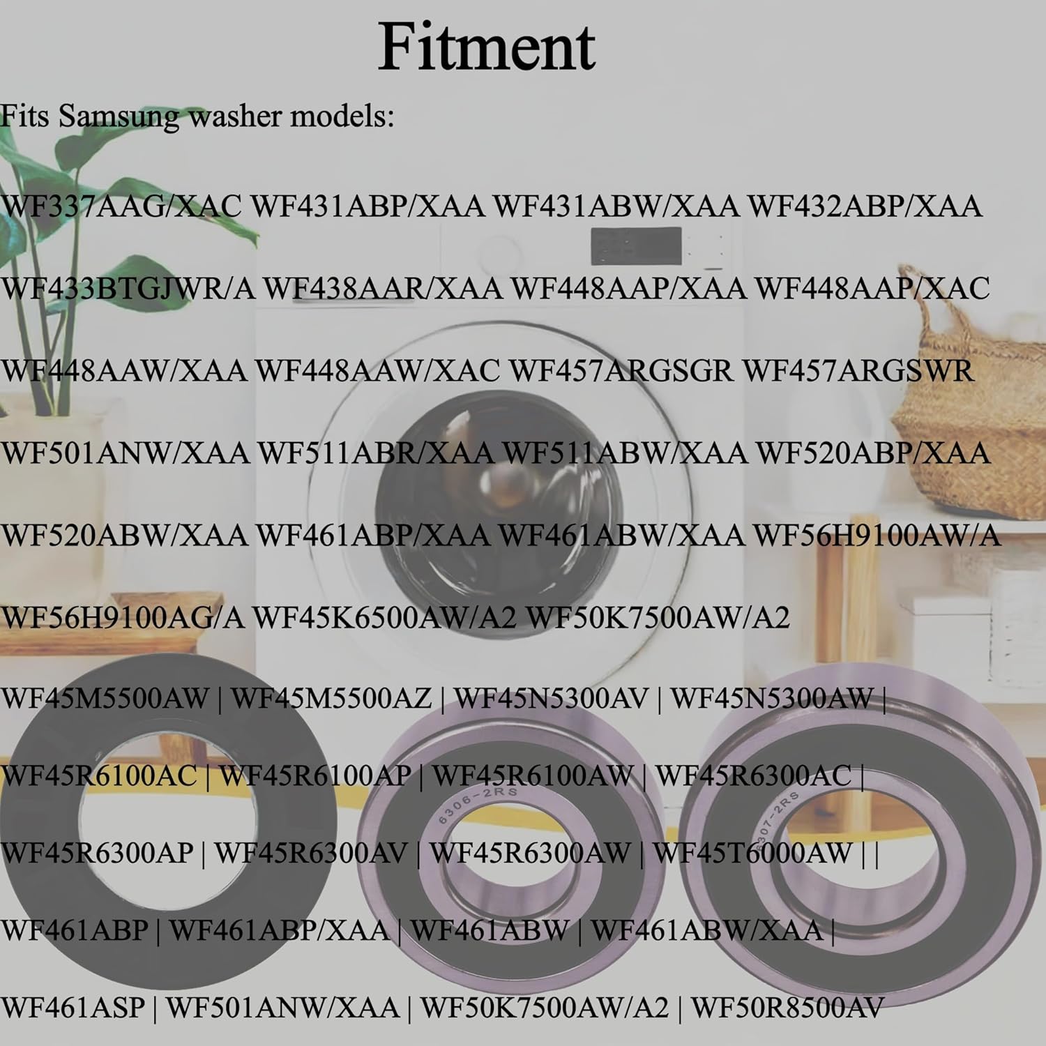 KYDE Front Load Washer Tub Seal Bearing Kit for Samsung Replacement Part DC62 - 00156A 6601 - 002632 6601 - 002516 Compitable With WF431ABW WF45K6500AW/A2 - KYDE Bearing