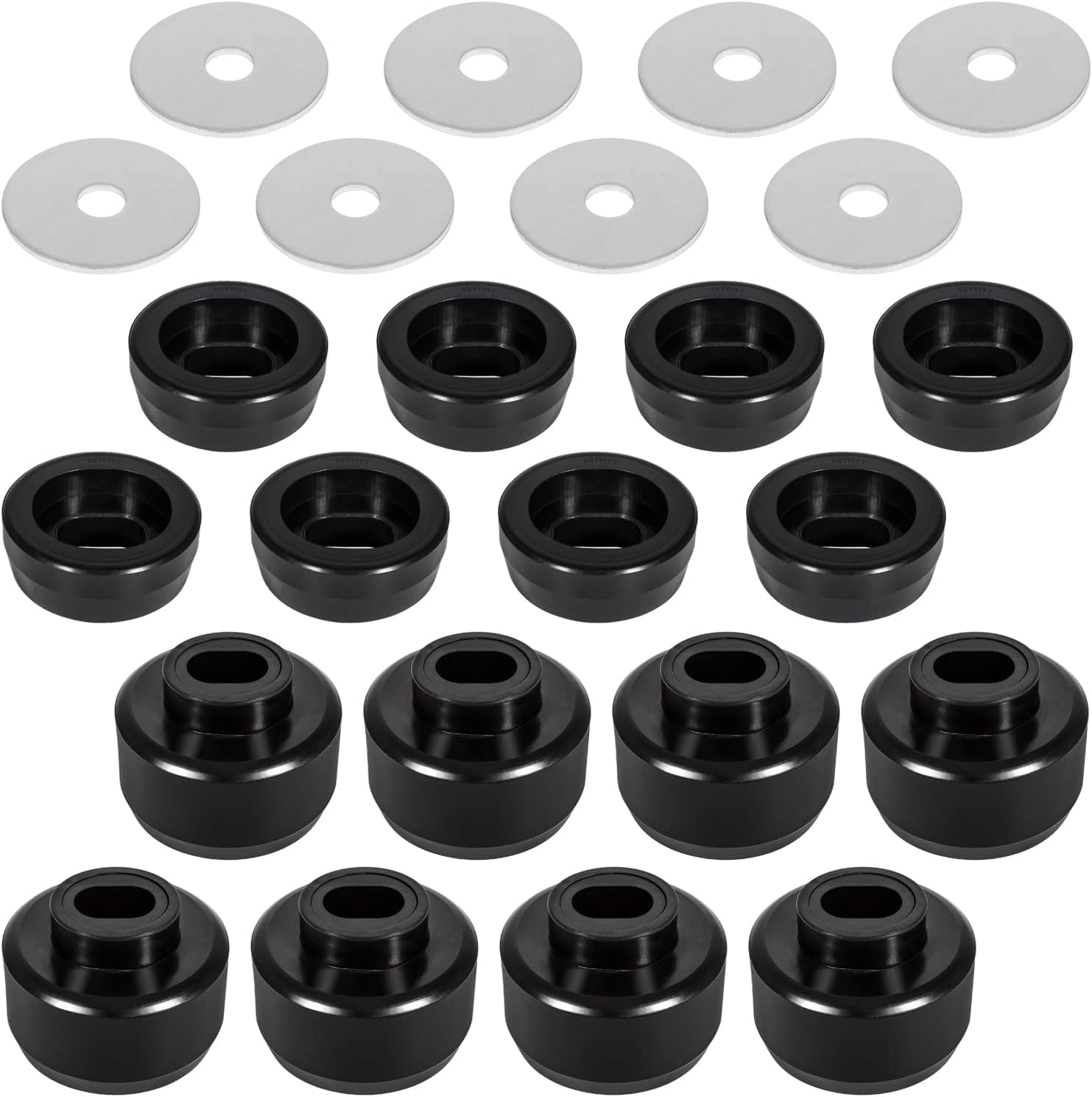 KYDE 24 PCS 7 - 141 Body Cab Mount Bushing Kit Replacement 68106 68107 1163 Polyurethane Body Cab Mounts & Washers for 99 - 14 Chevy Silverado GMC Sierra 1500/2500 2WD/4WD - KYDE Bearing
